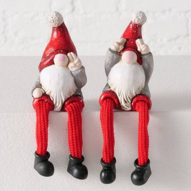 Boltze Home, Hayo, ceramiczna figurka, siedzący gnom, 18 cm