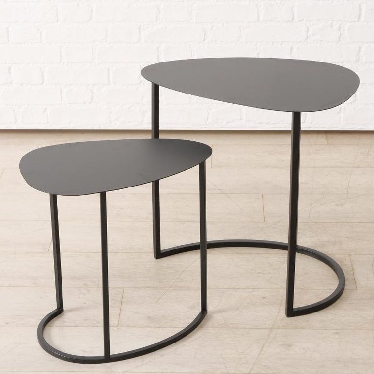 Boltze Home, Jerry, zestaw dwóch stolików kawowych, łezka, metalowych