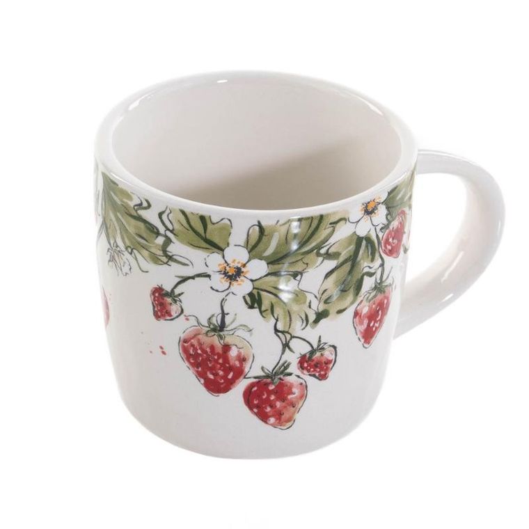 Boltze Home, kubek ceramiczny w truskawki, Strawberry, 450 ml