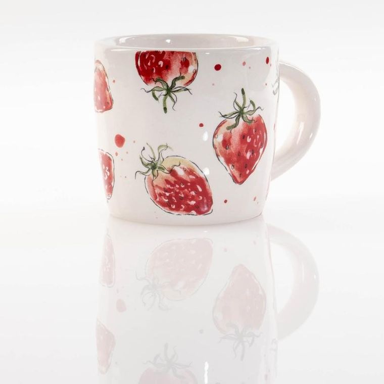 Boltze Home, kubek ceramiczny w truskawki, Strawberry, 450 ml