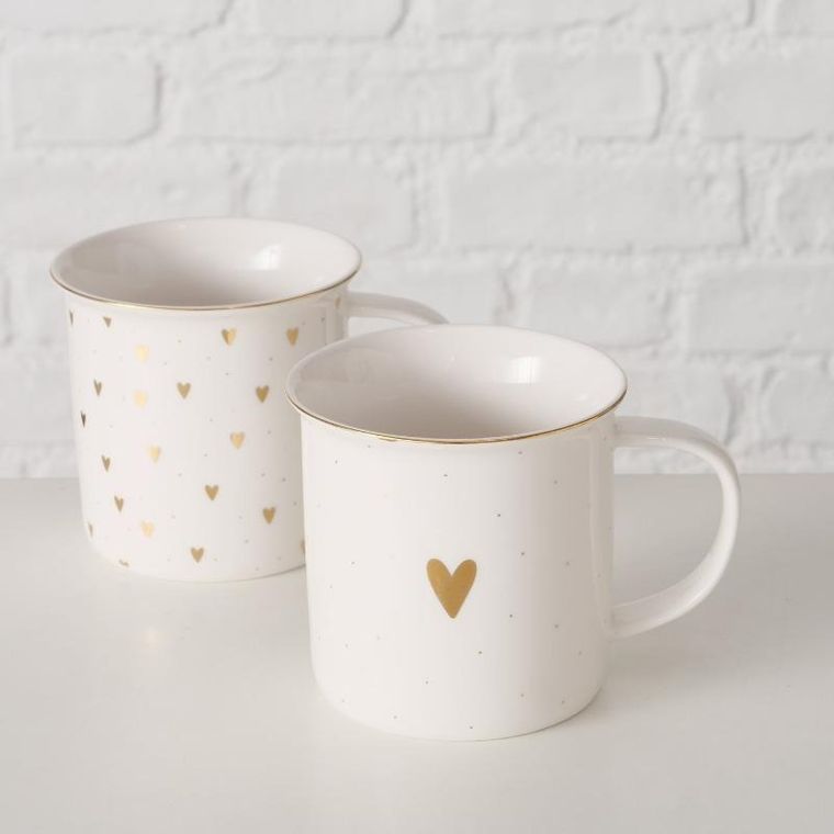 Boltze Home, kubek porcelanowy, ręcznie malowany, Dilara, 370 ml