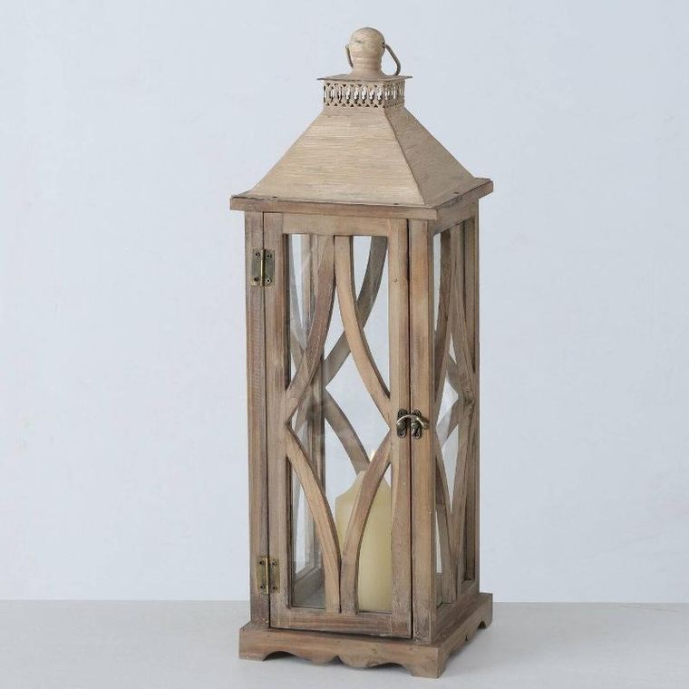 Boltze Home, lampiony drewniane Karol, duże, 2 szt.