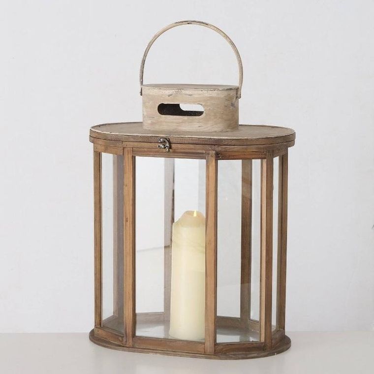 Boltze Home, lampiony drewniane Luarie, 2 szt.