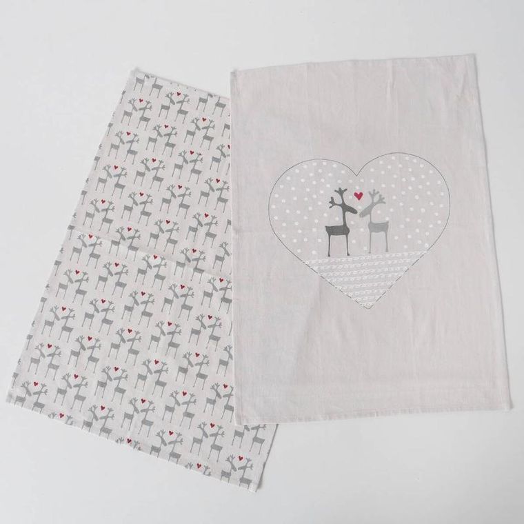 Boltze Home, Lovelies, ścierki kuchenne w świąteczny wzór, 50-70 cm, 2 szt.