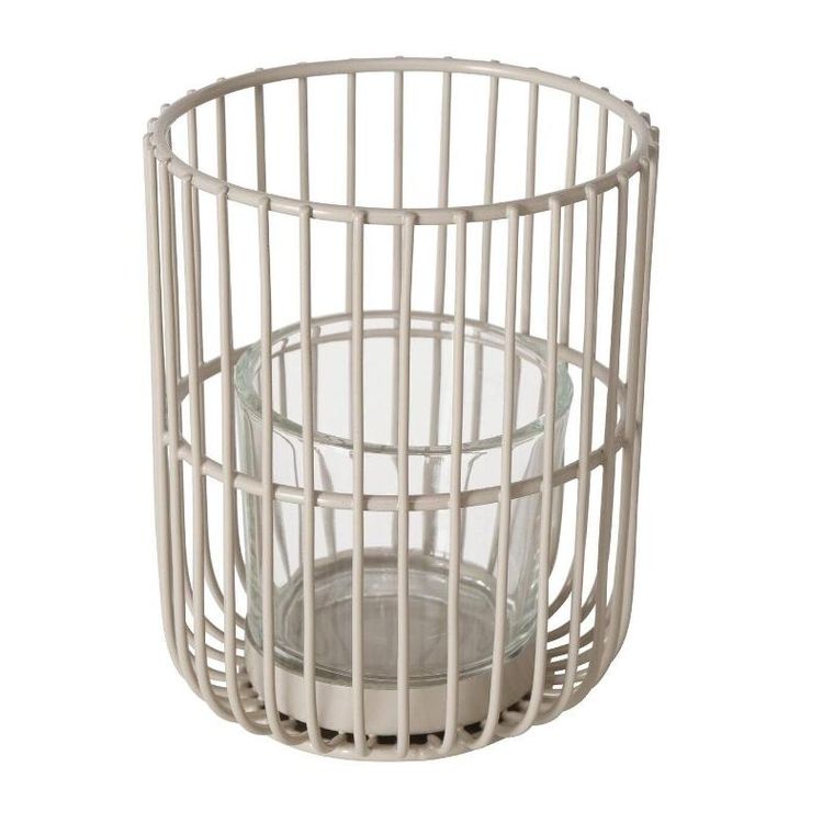 Boltze Home, metalowy lampion, Cindy, beżowy, 2 szt.