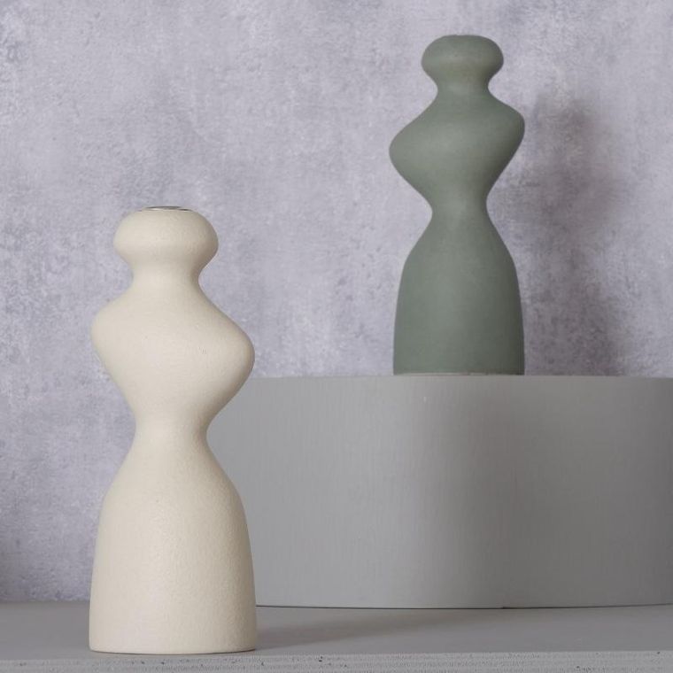 Boltze Home, Morana, świecznik ceramiczny o nieregularnym kształcie, 22 cm