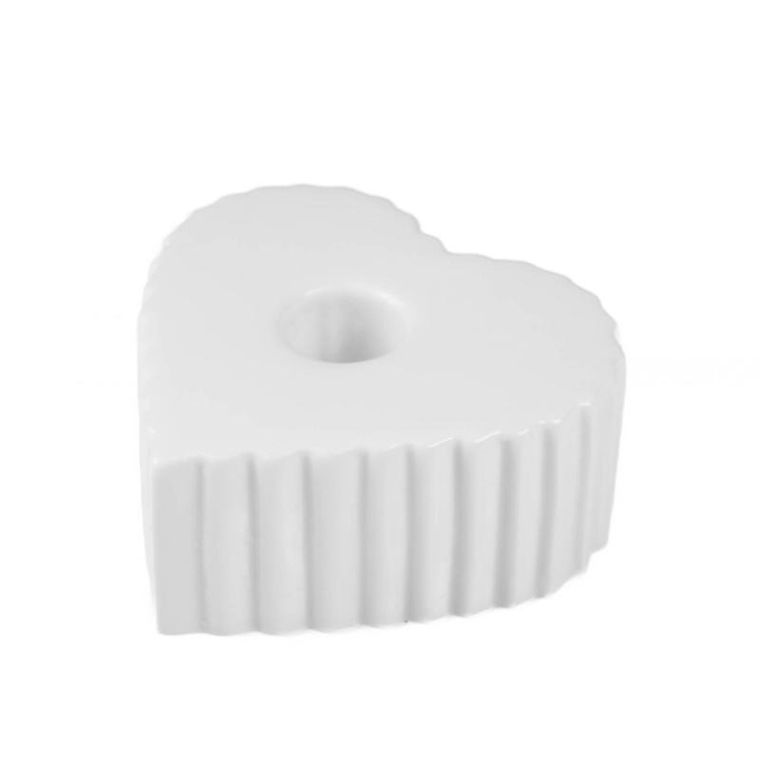 Boltze Home, świecznik ceramiczny na długą świecę w kształcie serca, Anima, 4-9 cm