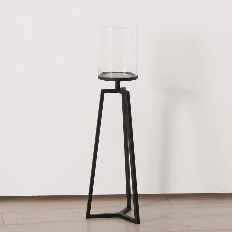 Boltze Home, szklane świeczniki na metalowym stelażu, Cosa, 75-95 cm