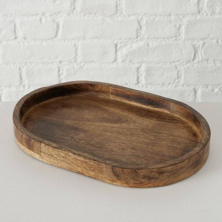 Boltze Home, tace dekoracyjne, Ovolio, z drewna mango, 2 szt.