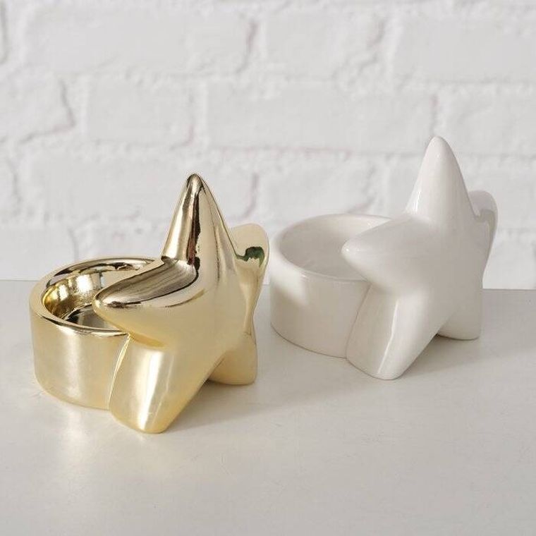 Boltze Home, Ulanda, porcelanowy świecznik na tealight