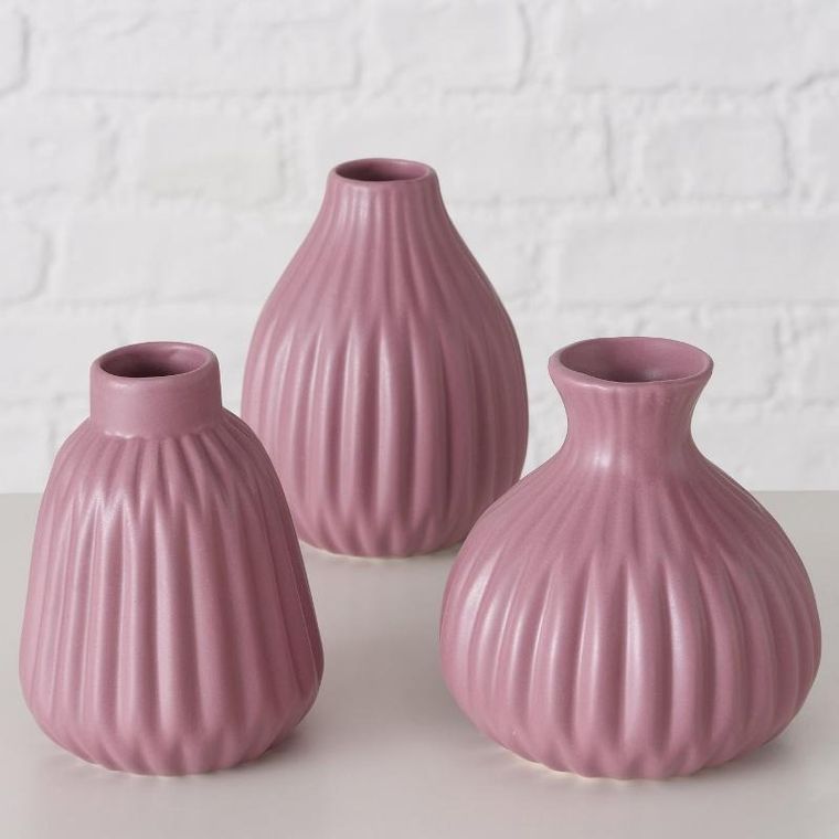 Boltze Home, wazon porcelanowy, tłoczony, Esko, 12 cm