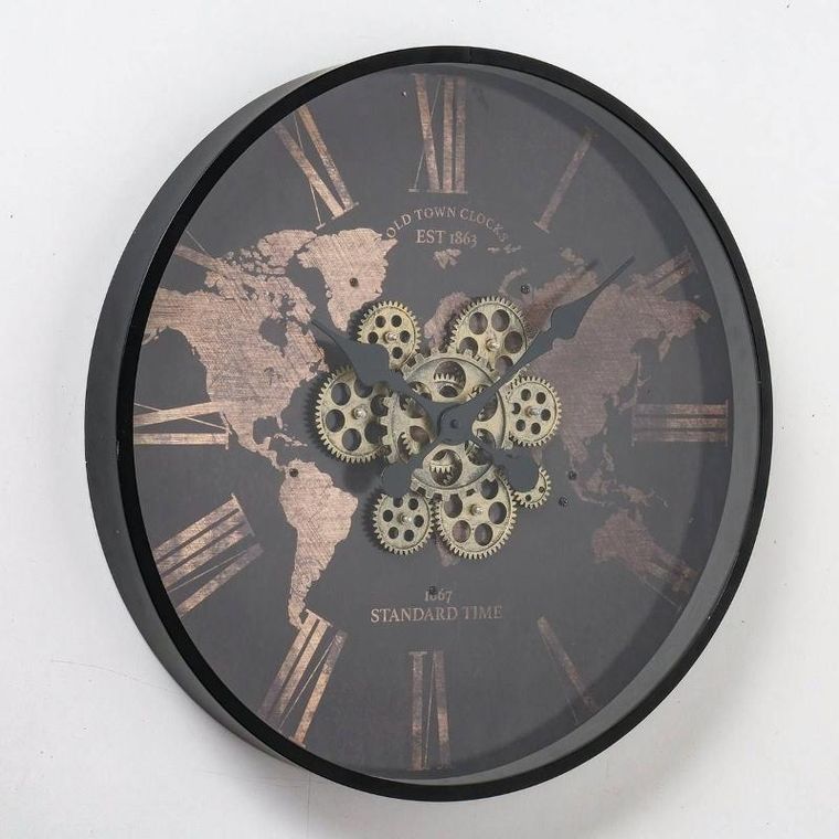 Boltze Home, zegar ścienny z widocznym mechanizmem, Rodas, Ø 57 cm