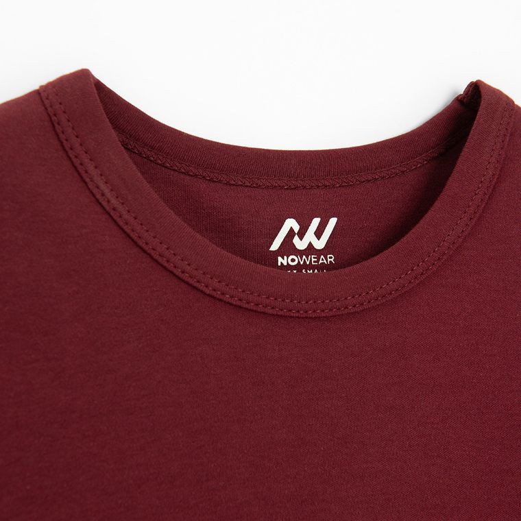 Bordowa koszulka z długim rękawem NOWEAR