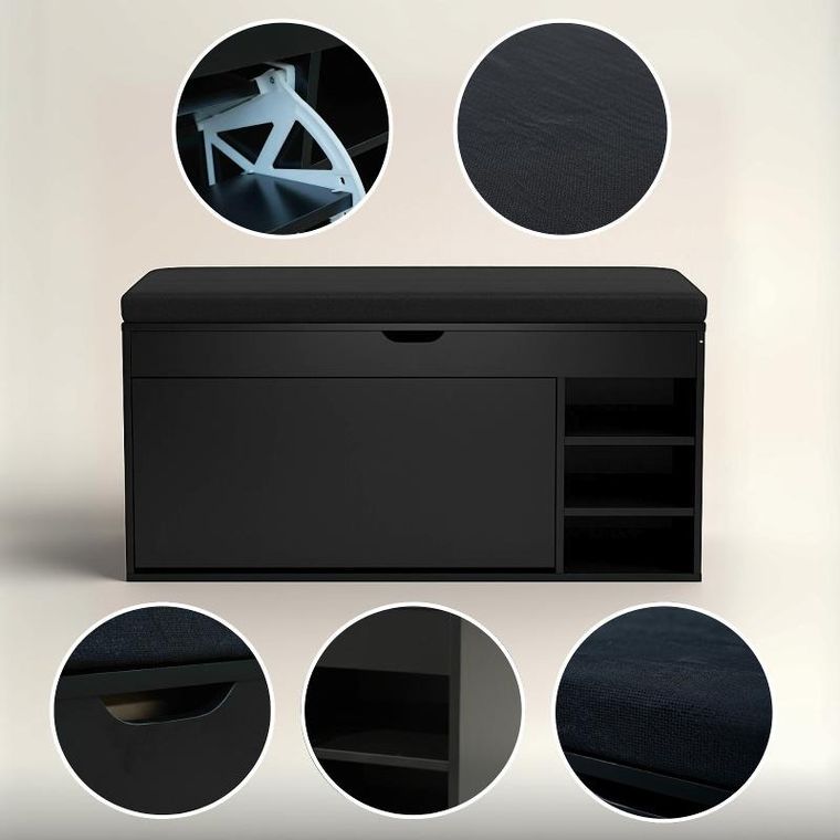 Boximo, Gradia, szafka na buty z siedziskiem i wysuwanymi półkami, 100-34-50 cm