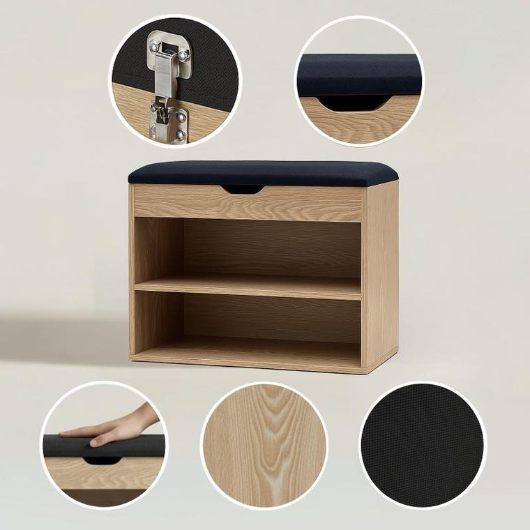 Boximo, Leva, szafka na buty z siedziskiem, 60-30-47 cm