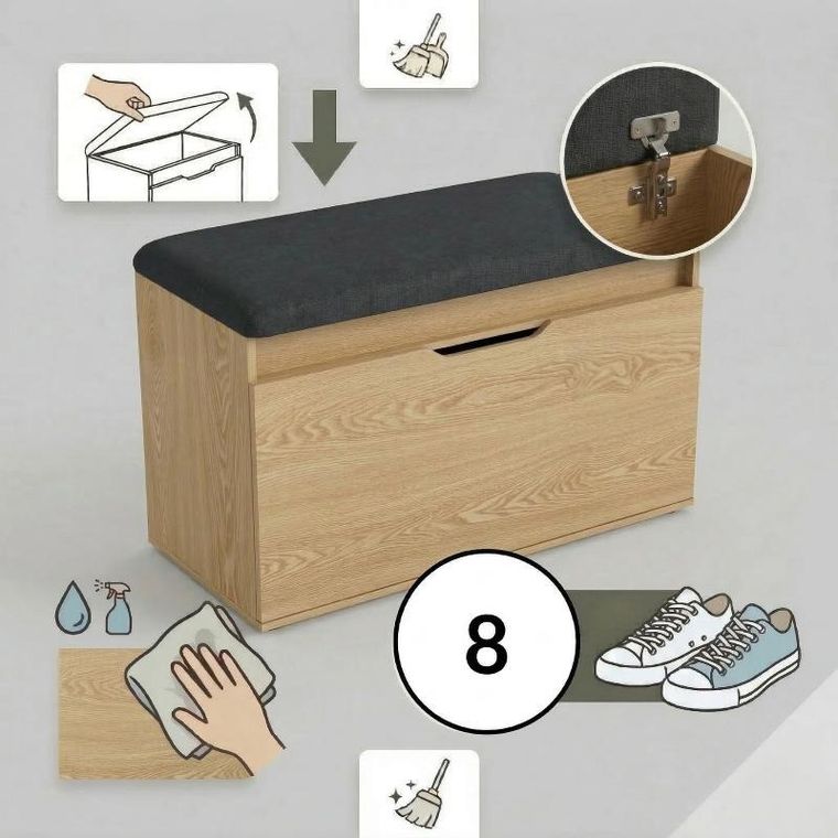 Boximo, Soto, szafka na buty z siedziskiem i schowkiem, 80-50-35 cm