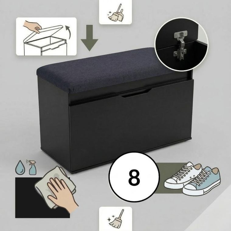 Boximo, Soto, szafka na buty z siedziskiem i schowkiem, 80-50-35 cm