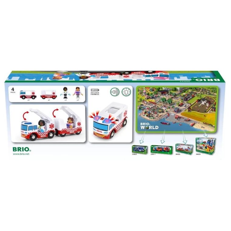Brio World, Karetka, drewniany pojazd ratunkowy z figurkami