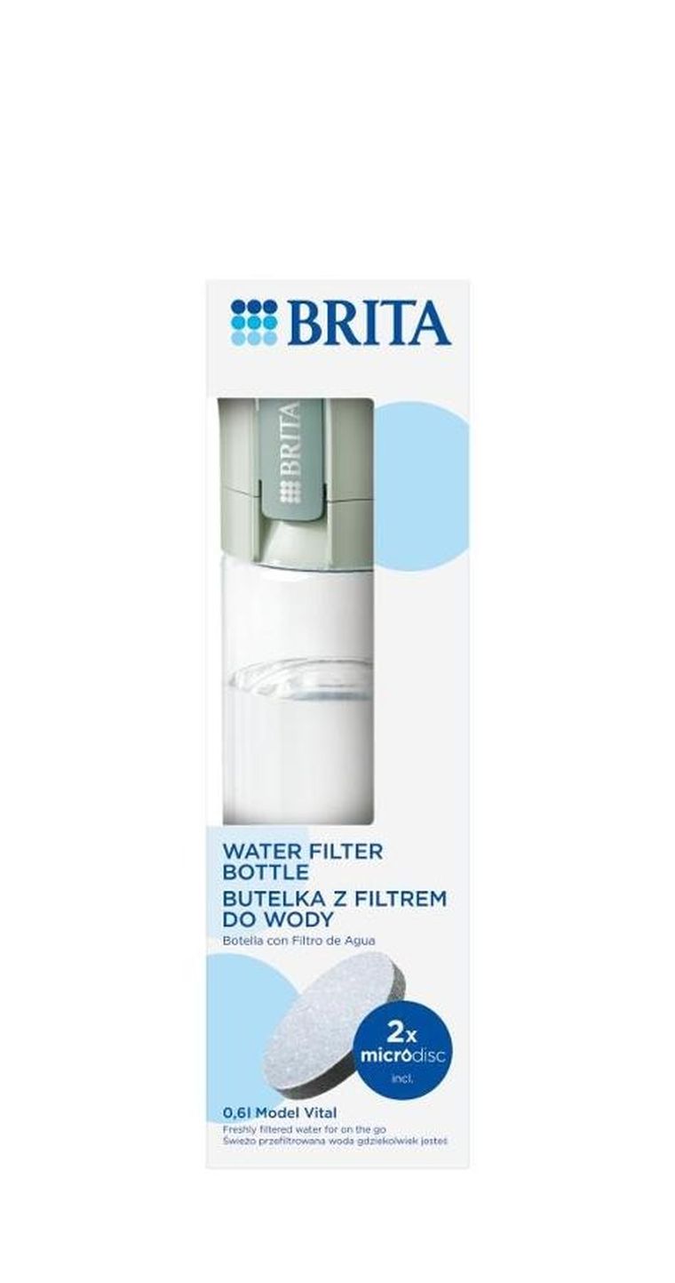 Brita, butelka filtrująca, Vital, pastelowa zieleń, 2 dyski