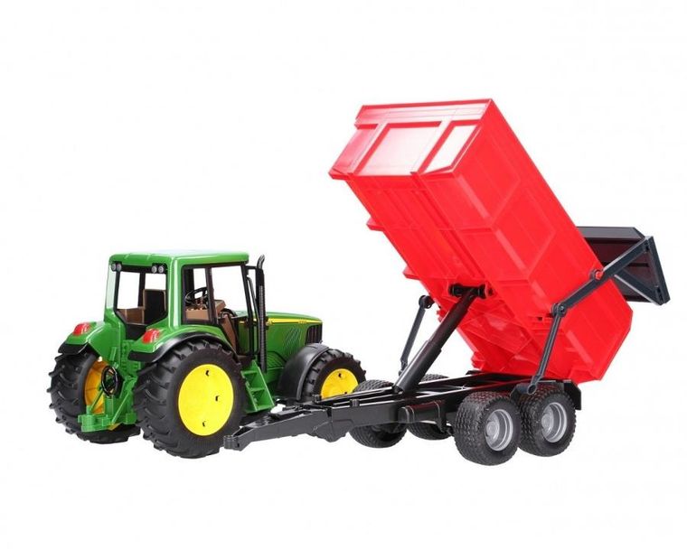 Bruder, John Deere, traktor z przyczepą wywrotką