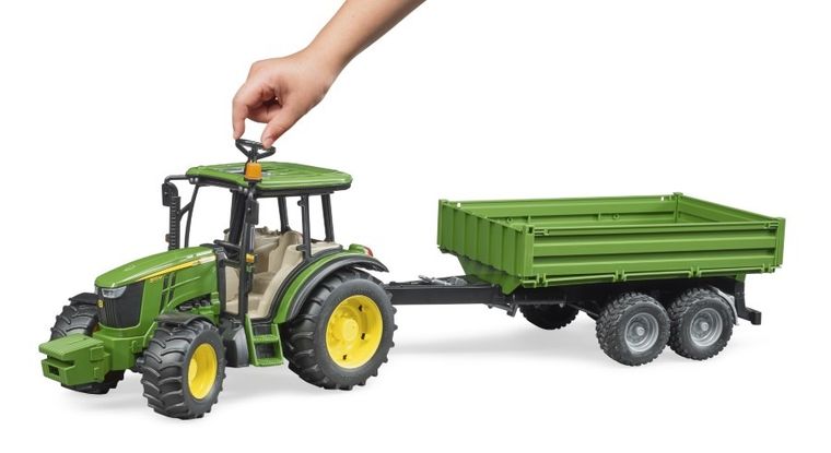 Bruder, Traktor John Deere 5115M z przyczepą wywrotką