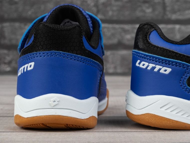 Buty piłkarskie dziecięce, halowe, niebieskie, Lotto Dasher K