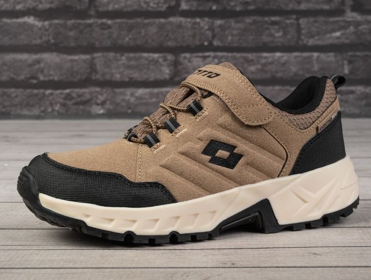 Buty sportowe dziecięce, brązowe, Lotto Ketacham low