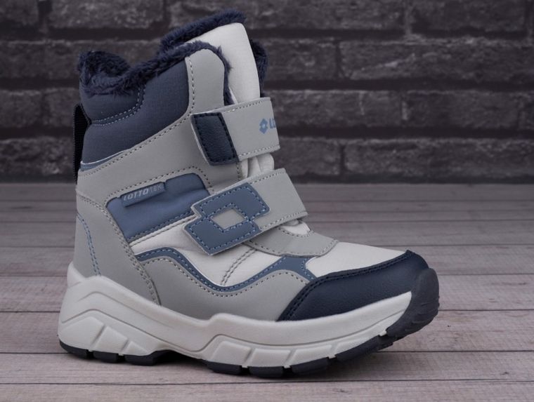 Buty zimowe chłopięce, ocieplane, szare, Lotto Hoonah Tex K
