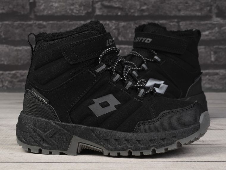 Buty zimowe dziecięce, czarne, Lotto Ketcham Tex K