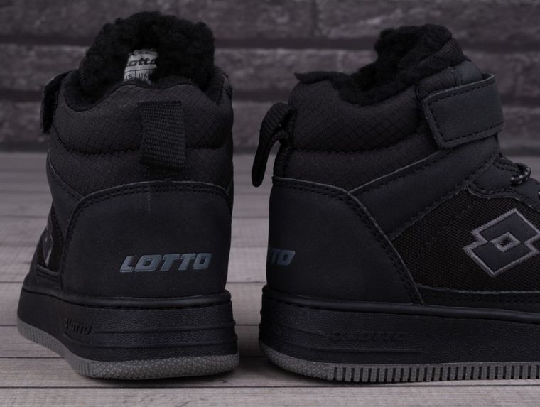 Buty zimowe dziecięce, ocieplane, czarne, Lotto