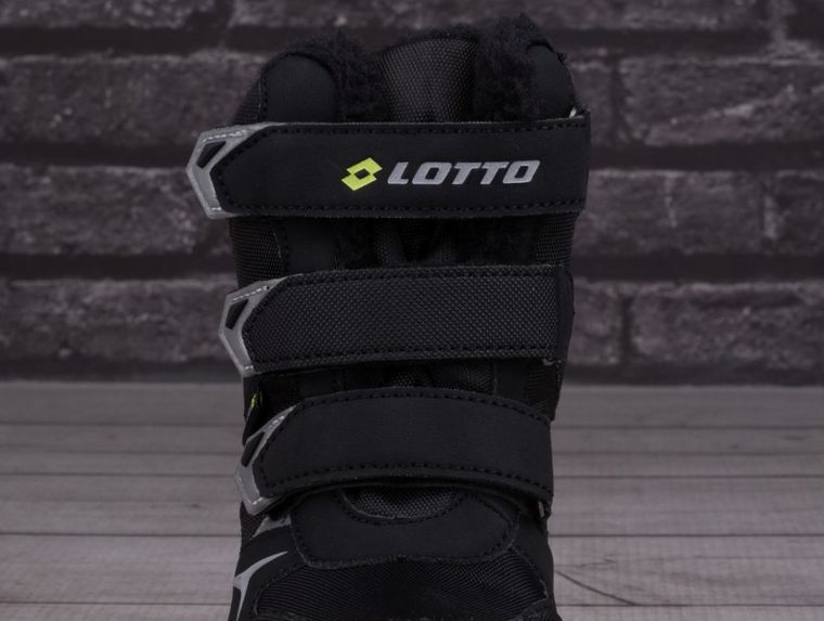 Buty zimowe dziecięce, ocieplane, czarne, Lotto Pincecreek Tex