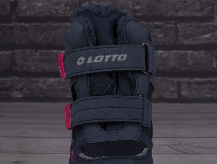 Buty zimowe dziecięce, ocieplane, granatowe, Lotto