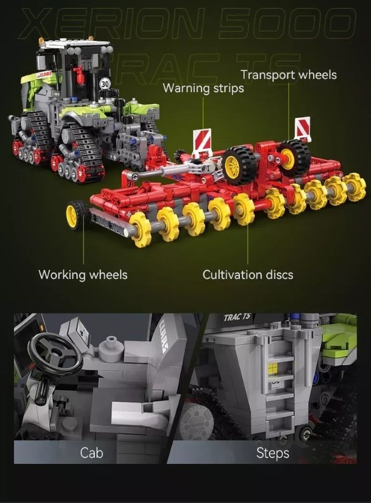 Cada, ciągnik rolniczy Claas Xerion 5000 Trac TS, 1:32, 1336 elementów