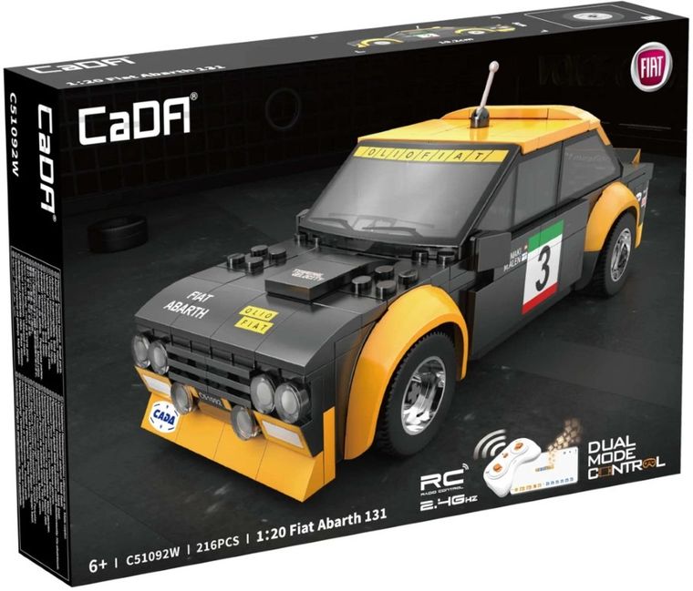 Cada, Fiat Abarth 131, pojazd zdalnie sterowany, klocki konstrukcyjne, 216 elementów