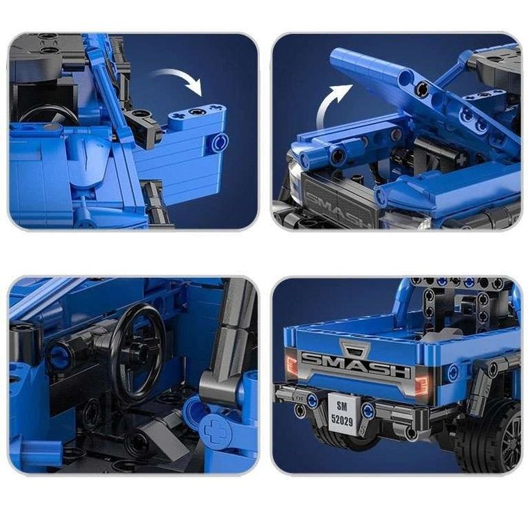 Cada, Smash Off-Roader z napędem Pull-back, klocki konstrukcyjne, pojazd, 390 elementów
