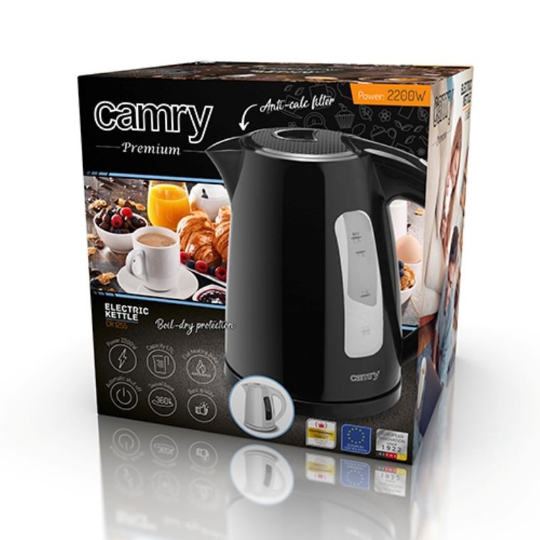 Camry, czajnik elektryczny, plastikowy, 1.7 L, 2000W, CR 1255