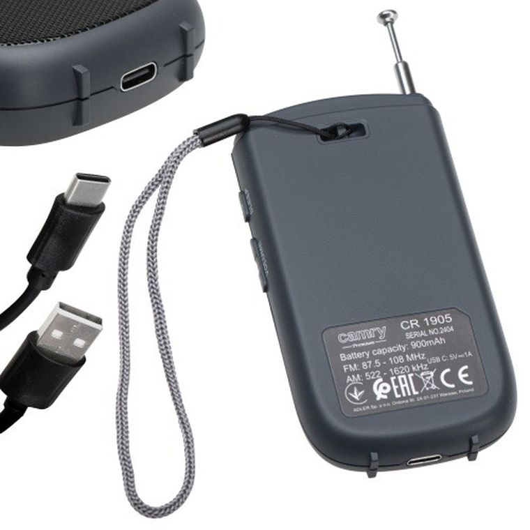 Camry, radio przenośne FM/AM - USB, mini radio