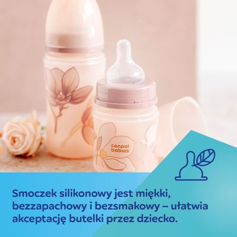 Canpol babies, EasyStart, Gold, butelka antykolkowa, pink, 240 ml