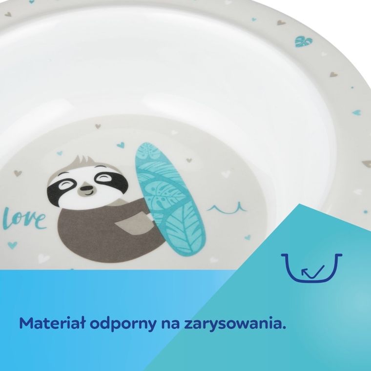 Canpol babies, Exotic Animals, Leniwiec, miseczka melaminowa z przyssawką, 270 ml