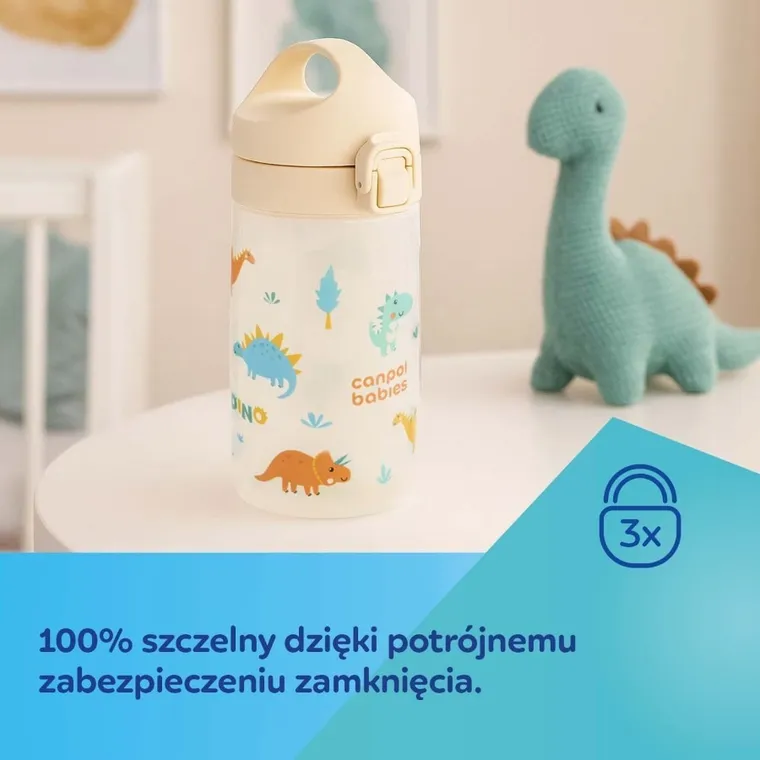 Canpol babies, Junior, bidon na wodę dla dzieci, niebieski, 400 ml