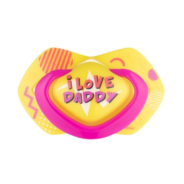 Canpol babies, Neon Love, smoczek uspokajający, silikonowy, symetryczny, 6-18m, 2 szt., różowy