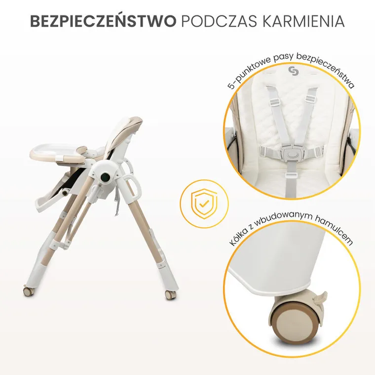 Caretero, Nesto, krzesełko do karmienia, beige