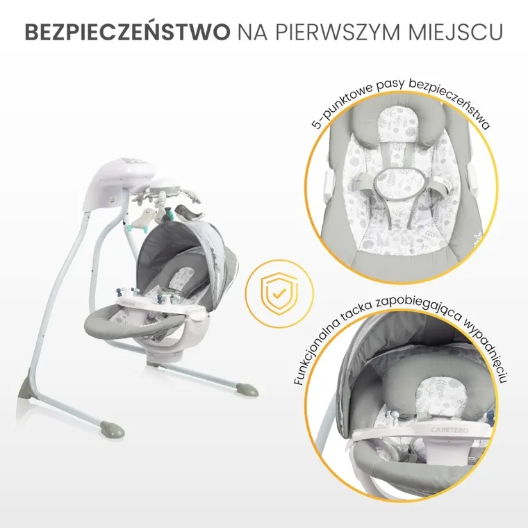 Caretero, Raffi, huśtawka elektryczna, light grey