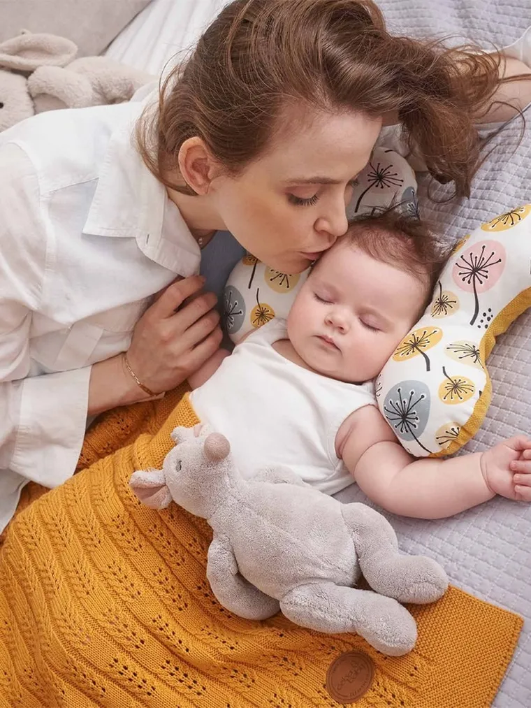 Ceba Baby, Jodełka, dziany kocyk dziecięcy, Peru, 90-90 cm