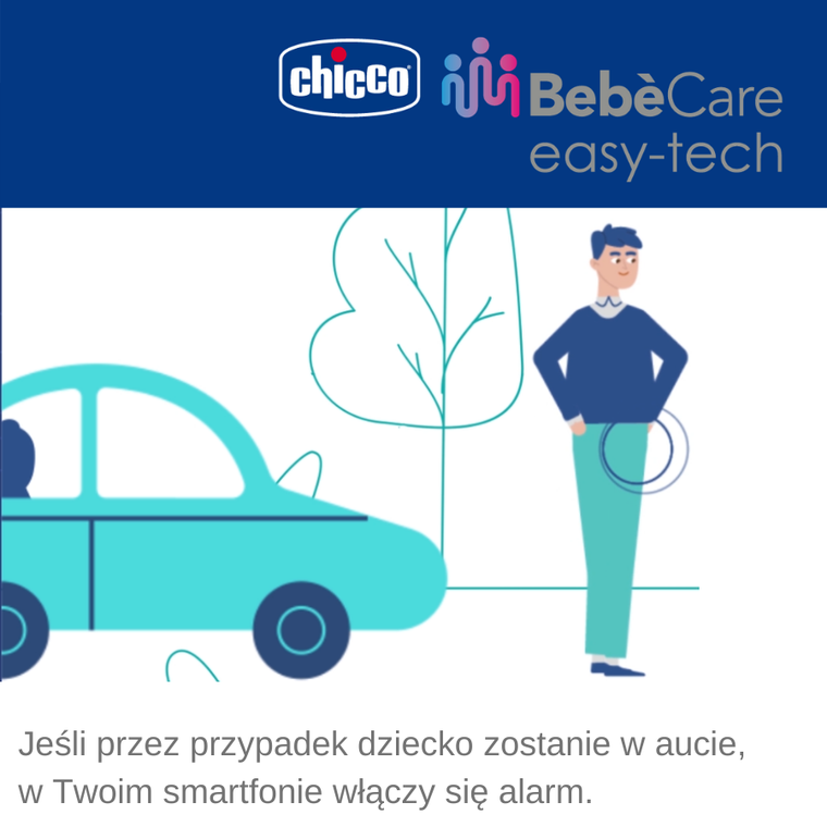 Chicco, Bebecare Easy Tech, system informujący o pozostawieniu dziecka w aucie