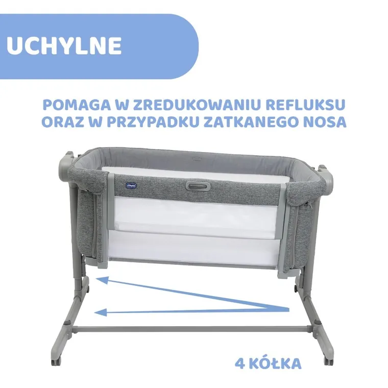 Chicco, Co-Sleeping, Next2Me, Magic Evo, łóżeczko dostawne, dark grey