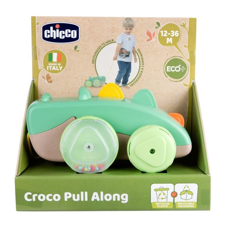 Chicco, ECO+, rozkołysany krokodyl, zabawka do ciągnięcia