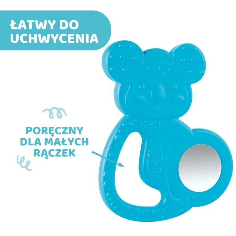 Chicco, Koala, gryzak ze stalą nierdzewną, niebieski