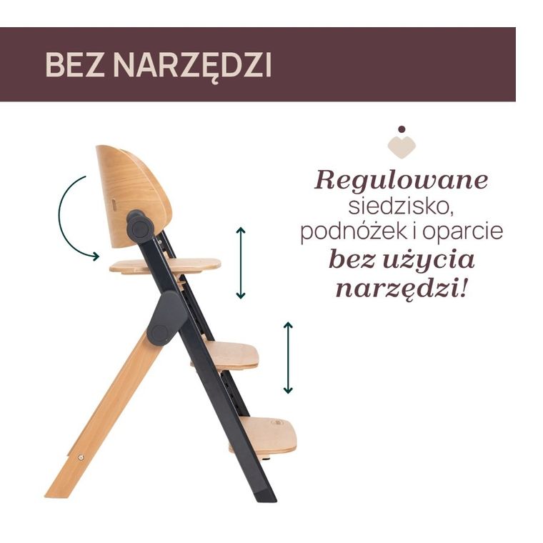 Chicco, Meraviglia, ewolucyjne krzesełko do karmienia, ebony