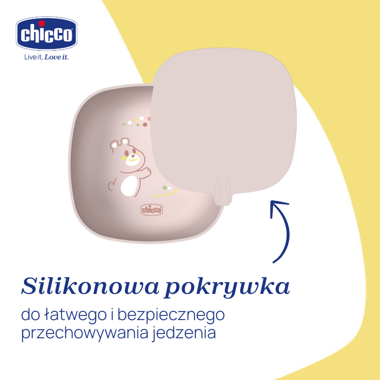 Chicco, miseczka z pokrywką, beżowa, 6m+